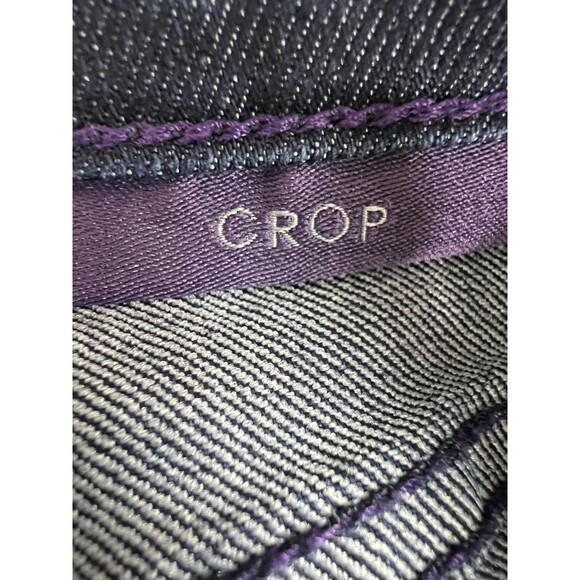 NYDJ Alyssia Rhinestone Cuffed Crop Jeans Dark Wash Women's Size 8 - Picture 5 of 14